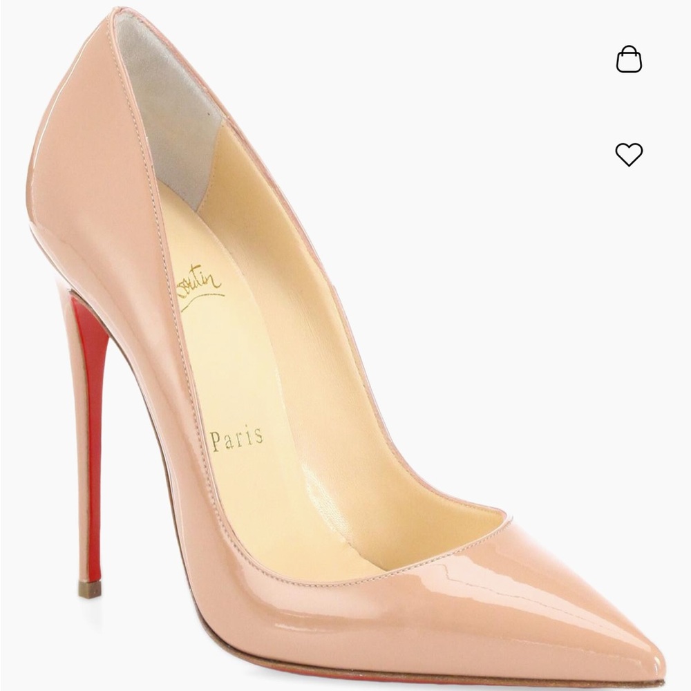 Christian Louboutin Nude Patent Leather Stilettos So Kate